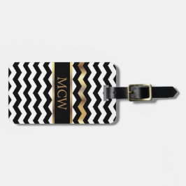 Uniek Chevron Pattern | Monogram Bagagelabel