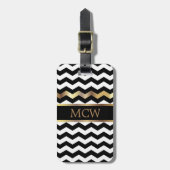 Uniek Chevron Pattern | Monogram Bagagelabel (Voorkant verticaal)