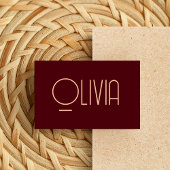 Uniek Chic Red & Blush Pink Script Visitekaartje