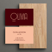 Uniek Chic Red & Blush Pink Script Visitekaartje