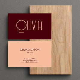 Uniek Chic Red & Blush Pink Script Visitekaartje