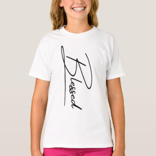 Uniek Christelijk Faith 'Blessed' Vertical Design T-shirt