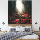 Uniek Christelijk kruisdoek voor spirituele inrich Canvas Afdruk (Insitu (Slaapkamer))