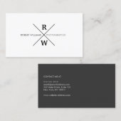 UNIEK & COOL MODERN MONOGRAM OP WIT VISITEKAARTJE (Voorkant / Achterkant)