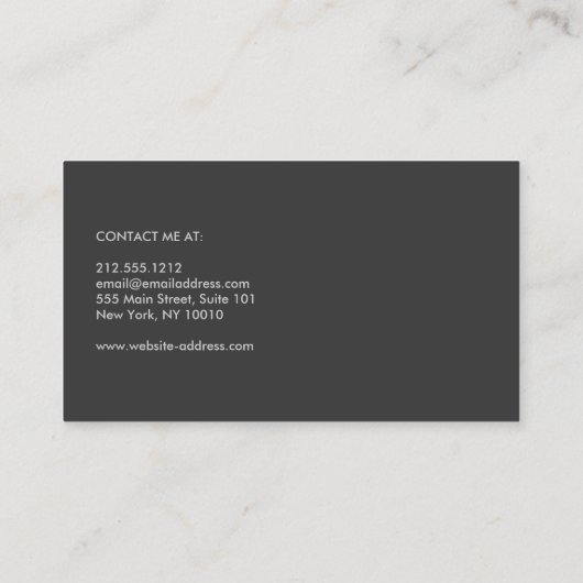 UNIEK & COOL MODERN MONOGRAM OP WIT VISITEKAARTJE (Achterkant)