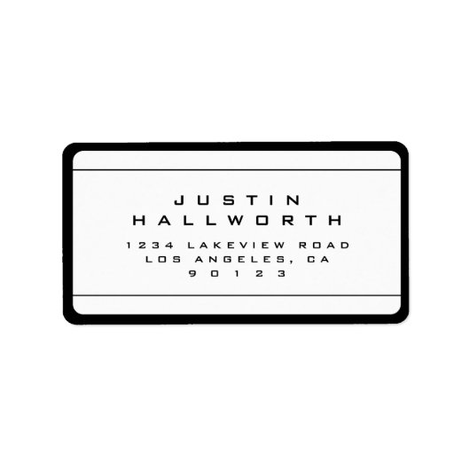 Uniek, cool, zwart-wit etiket (Voorkant)