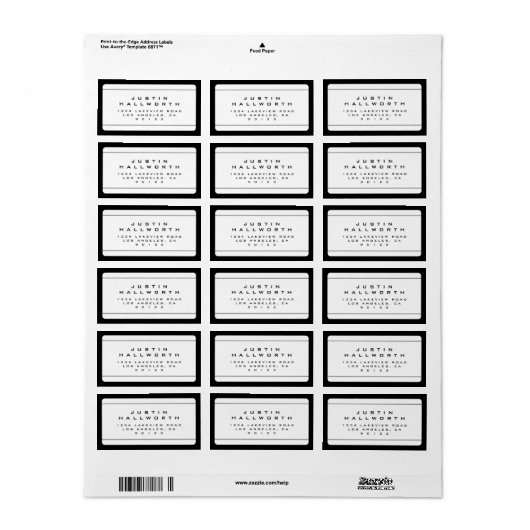 Uniek, cool, zwart-wit etiket (Full Sheet)