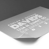 Uniek Creatief Grijs Ombre Adres Poster (Hoek)