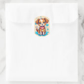 Uniek & creatief T-shirt logodesign Ronde Sticker (Tas)