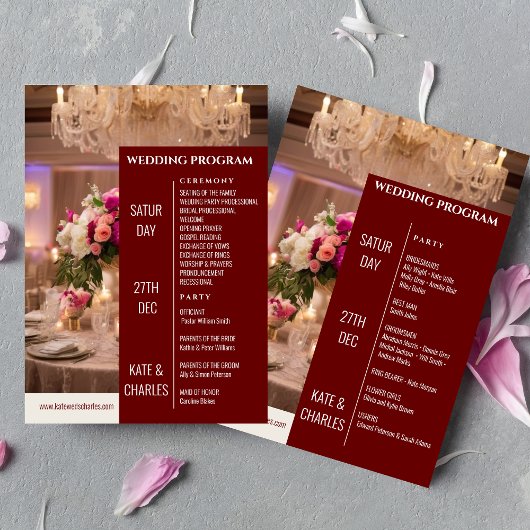 Uniek Custom Magazine Stijl Huwelijksprogramma Kaart