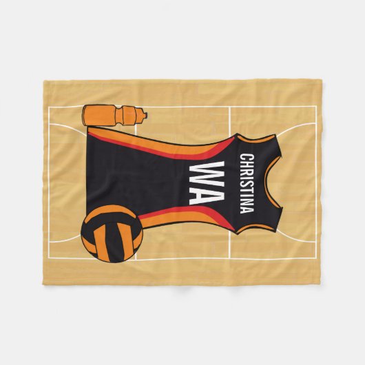 Uniek Custom Netball uniform ontwerp Fleece Deken (Voorkant (Horizontaal))