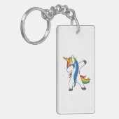 Uniek Cute Unicorn Dabbing Sleutelhanger (Voorkant Links)