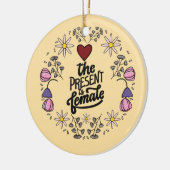 Uniek damesdesign met een positieve boodschap keramisch ornament (Links)