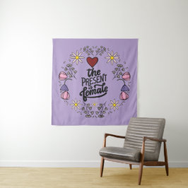 Uniek damesdesign met een positieve boodschap wandkleed