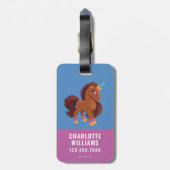 Uniek De Eenhoorn Staande Trots Bagagelabel (Achterkant verticaal)