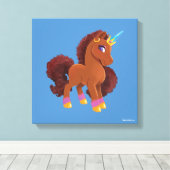 Uniek De Eenhoorn Staande Trots Canvas Afdruk (Insitu (Houten vloer))