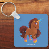 Uniek De Eenhoorn Staande Trots Sleutelhanger (Voorkant)