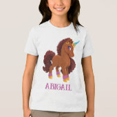 Uniek De Eenhoorn Staande Trots Tri-Blend Shirt (Voorkant)