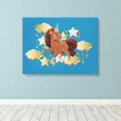 Uniek de eenhoorn sterren & wolken canvas afdruk (Insitu (Houten vloer))
