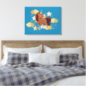 Uniek de eenhoorn sterren & wolken canvas afdruk (Insitu (Slaapkamer))