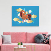 Uniek de eenhoorn sterren & wolken canvas afdruk (Insitu (Woonkamer))