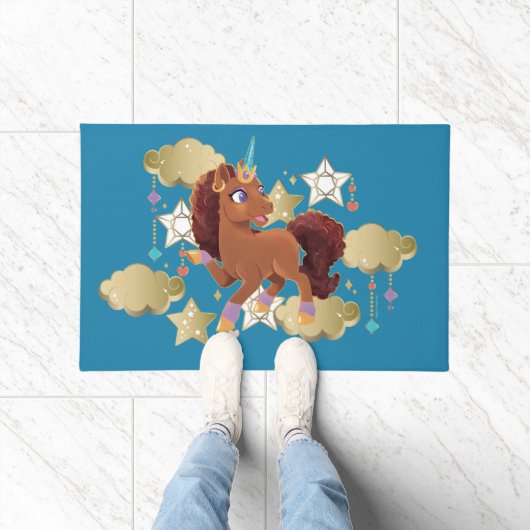 Uniek de eenhoorn sterren & wolken deurmat (Binnen)