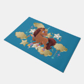 Uniek de eenhoorn sterren & wolken deurmat (Schuin)