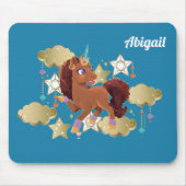 Uniek de eenhoorn sterren & wolken muismat (Voorkant)