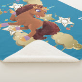 Uniek de eenhoorn sterren & wolken sherpa deken (3/4)