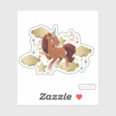 Uniek de eenhoorn sterren & wolken sticker (Vel)