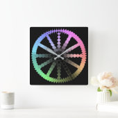 Uniek debiet met zwarte achtergrond vierkante klok (Huis)