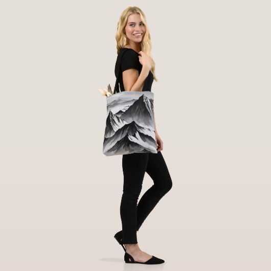 Uniek design zwart-wit tote bag (Op model)