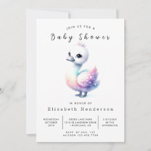Uniek digitaal zwaan Baby shower Kaart