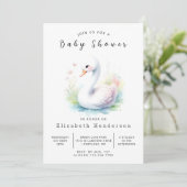 Uniek digitaal zwaan Baby shower Kaart (Staand voorkant)