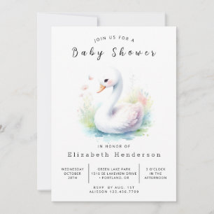 Uniek digitaal zwaan Baby shower Kaart