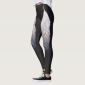 Uniek doetherpatroon op zwart afgedrukt vormgeving leggings (Links)
