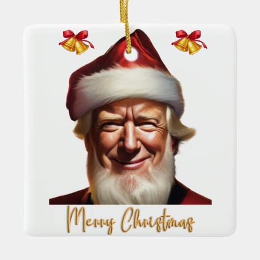Uniek Donald Trump Kerstornament Keramisch Ornament (Voorkant)