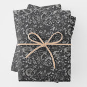 Uniek donkerbruin gothisch neuraal fractaal ontwer inpakpapier vel (In situ)