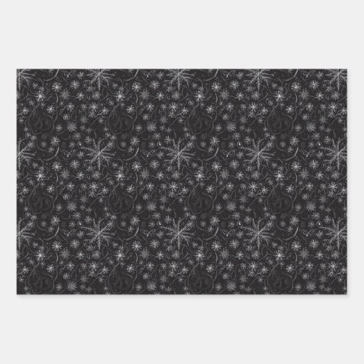 Uniek donkerbruine sneeuwvlokfractal en neuron-ont inpakpapier vel (Voorkant 3)