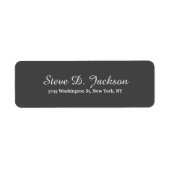 Uniek Donkergrijs Klassiek Script Creative Plain Etiket (Voorkant)