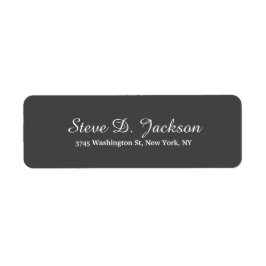 Uniek Donkergrijs Klassiek Script Creative Plain Etiket