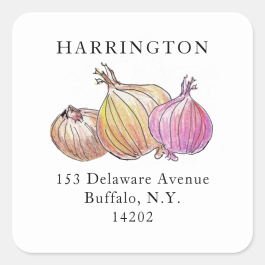 Uniek door de hand getrokken retouradres van de wa vierkante sticker (Voorkant)