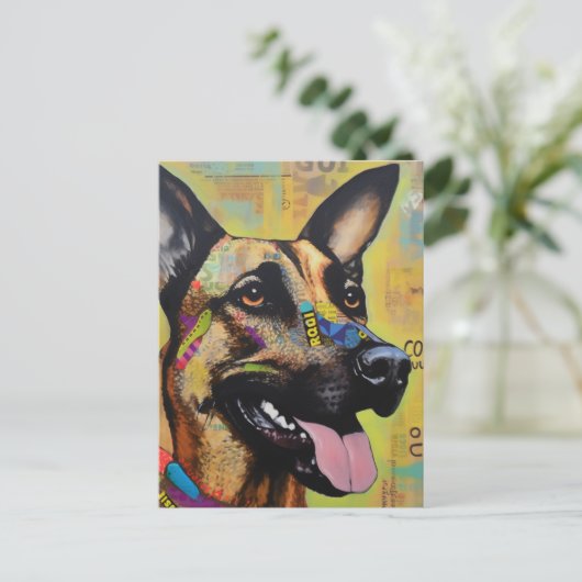 Uniek Duits Herder Dog Collage Briefkaart (Staand voorkant)