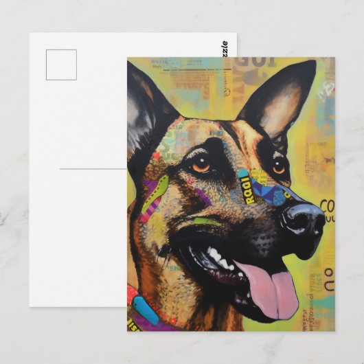 Uniek Duits Herder Dog Collage Briefkaart (Voorkant / Achterkant)