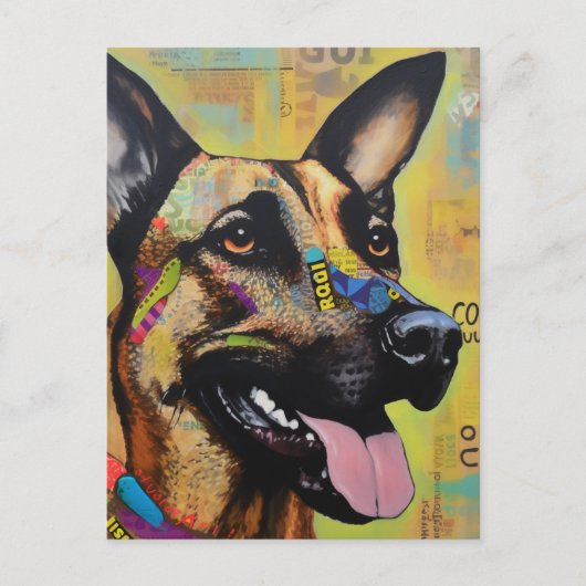 Uniek Duits Herder Dog Collage Briefkaart (Voorkant)