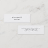 Uniek, eenvoudig klassiek, wit mini visitekaartje (Voorkant / Achterkant)