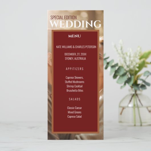 Uniek eenvoudig magazine cover menu (Staand voorkant)