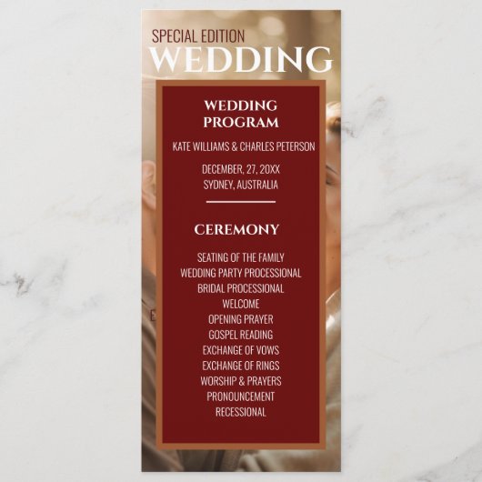 Uniek eenvoudig tijdschriftdekking Vlak Programma Programmakaart (Voorkant)