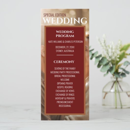 Uniek eenvoudig tijdschriftdekking Vlak Programma Programmakaart (Staand voorkant)