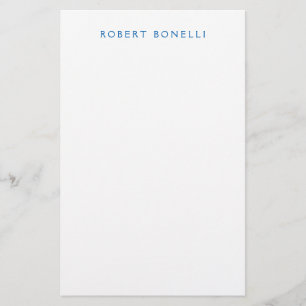 Uniek Eenvoudig Wit Blauw Minimalistisch Modern Briefpapier